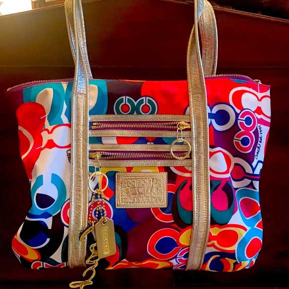 Coach multicolored shoulder bag - Picture 1 of 4